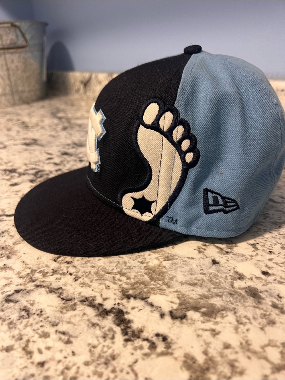 New Era Adult Two-Tone Blue & Black Cap with Footprint Patch